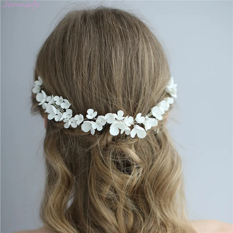 [3lot]Porcelain Flower Bridal Hair Combs Pins Set Fashion Wedding Headpiece Handmade Women Ornament Jewelry |