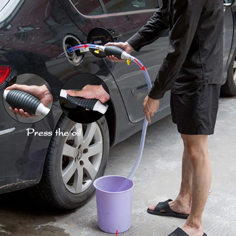

3M Car Fuel Tank Sucker Airbag Simple Manual Petrol Pipe Transfer Pump Portable Self-Driving Auto Pumping Tube Oil