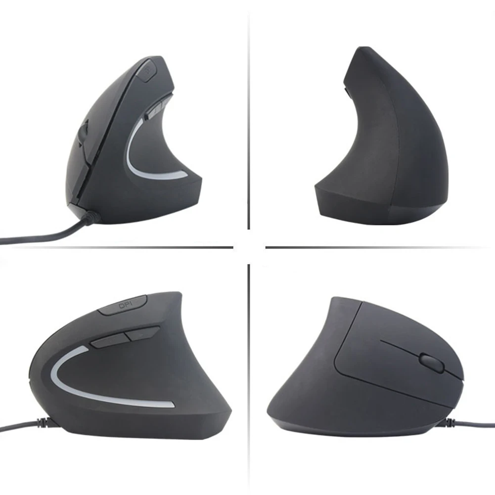 

2020 New Wired Vertical Ergonomic Gaming Mouse 5 Buttons Programmable 3200DPI Adjustable LED Backlit Mice for Laptop PC