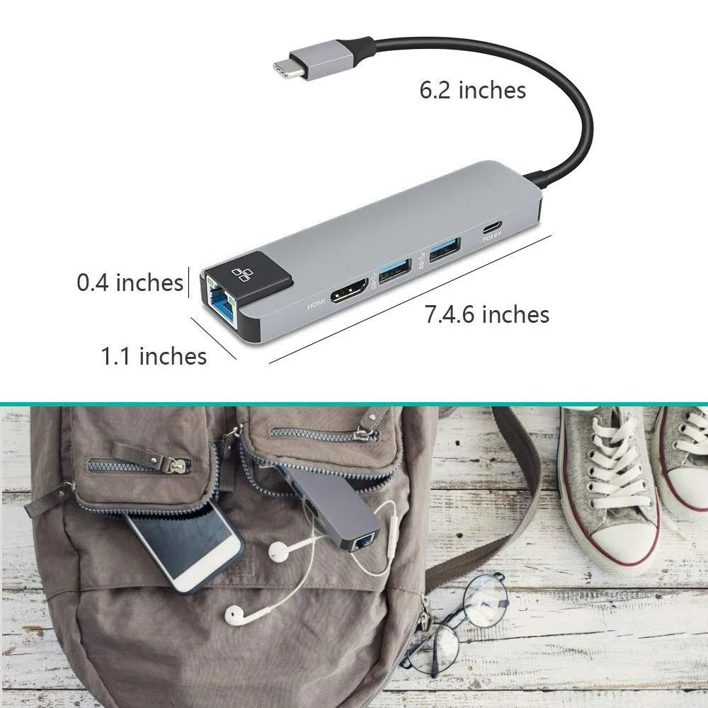 5 в 1 USB 3 0 концентратор C Мульти разветвитель HDMI порт адаптер док-станция для MacBook Pro