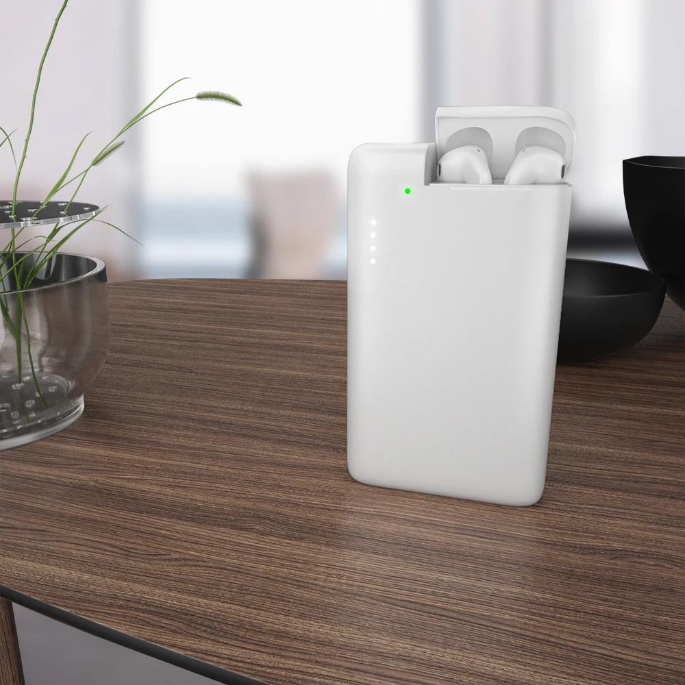 White WST 10000 мАч Внешний аккумулятор для Airpods портативное Внешнее зарядное устройство Внешний аккумулятор USB беспроводной внешний аккумулятор для Xiaomi iPhone - Color: White