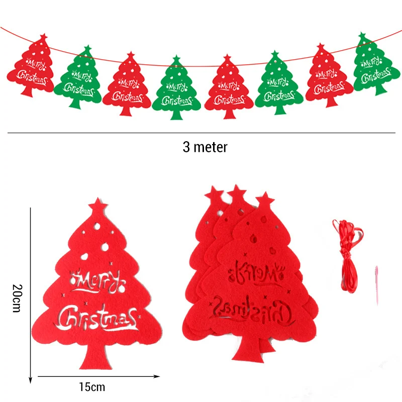 3 метра рождественские флаги Висячие фетровые поделки для дома Рождественские