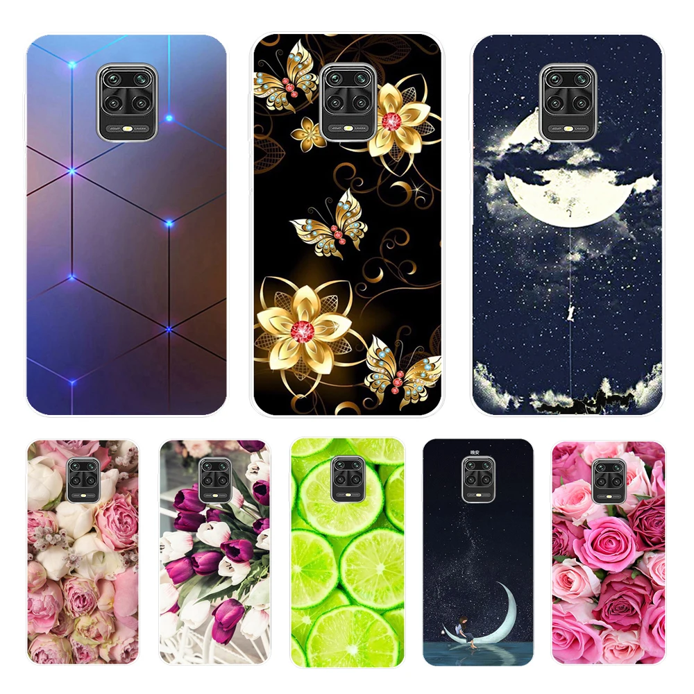 

Suitable for Redmi Note 9 Protective Case Soft TPU Floral Silicone Case Phone Case Suitable for Xiaomi Note 9 Pro Max 9Pro Coque