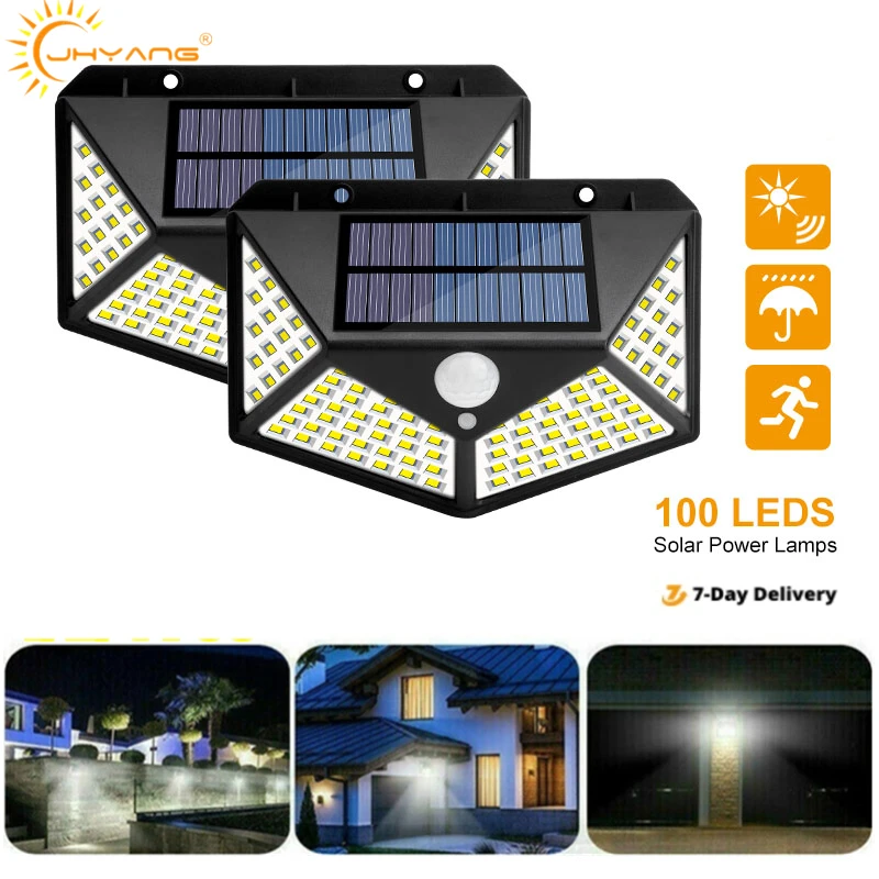 

Outdoor 100LED Solar Light Motion Sensor Waterproof Sunlight Garden Decoration Street Lights Solar Powered Lantern Wall Lamp