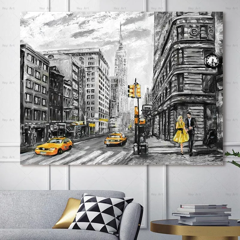 

Canvas Pictures Wall Poster Prints City Landscape No Frame Canvas Painting Wall Art Pictures for Living Room Abstract Artwork