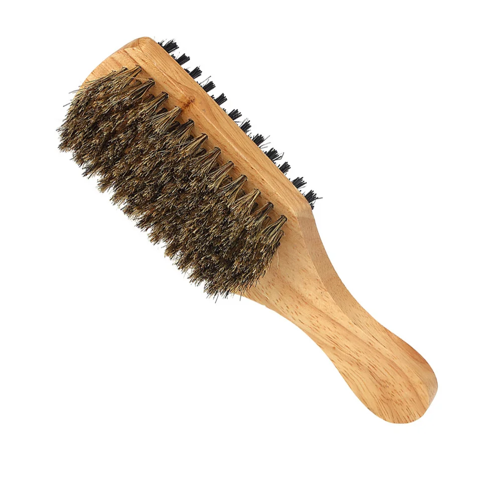 Beard Brush Pig Mane Double Sided Wooden Handle Styling Care Clean Trim Shaving Tool | Красота и здоровье