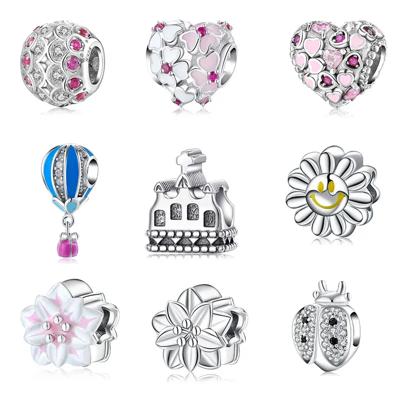 

Love Fairy tale 2018 fashion 925 Sterling Silver Heart flower house beads Fit Original Pandora Charm Bracelet Jewelry making