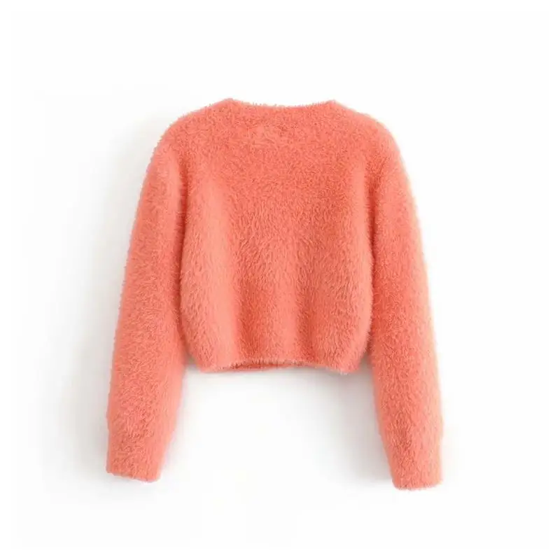 Розовый Укороченный кардиган женские свитера 2019 укороченный свитер вязаные топы