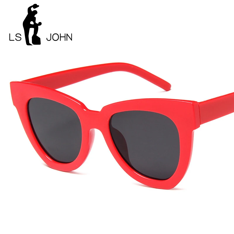 Женские винтажные солнцезащитные очки LS JOHN леопардовые кошачий глаз с защитой