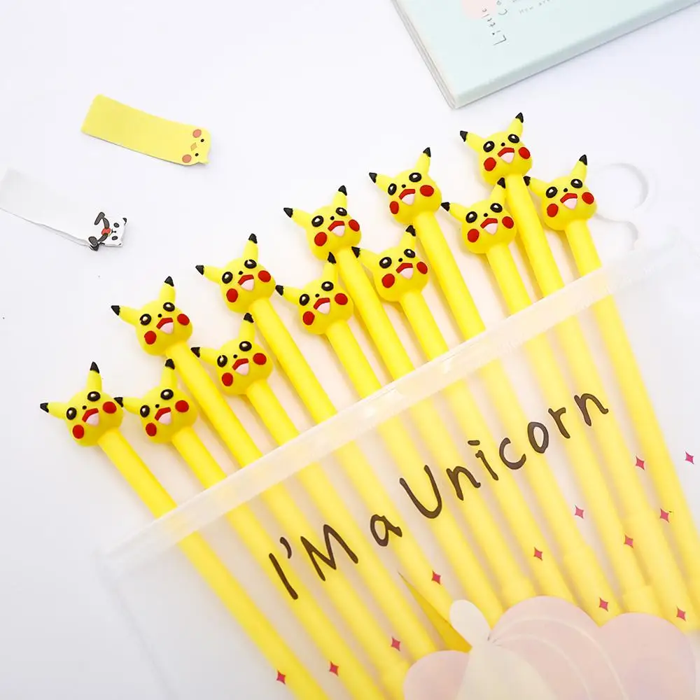 12 шт./компл. животных милая гелевая ручка с изображением покемона Пикачу Детская