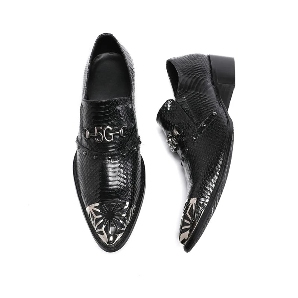 Туфли мужские кожаные классические заостренный носок без застежки высокий