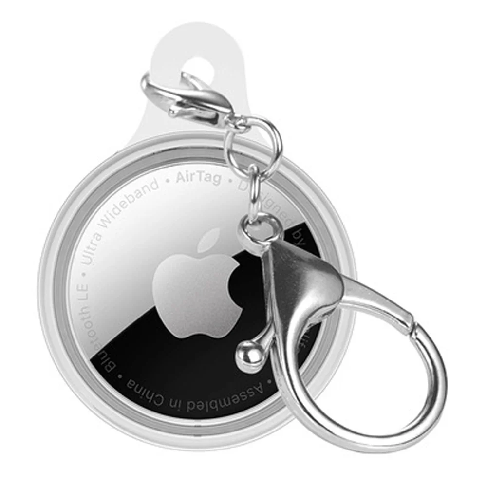 

TKEY For Apple Airtags TPU Plating Protective Case Anti-lost Metal Keychain Finder Locator Tracker Portable Protective Sleeve