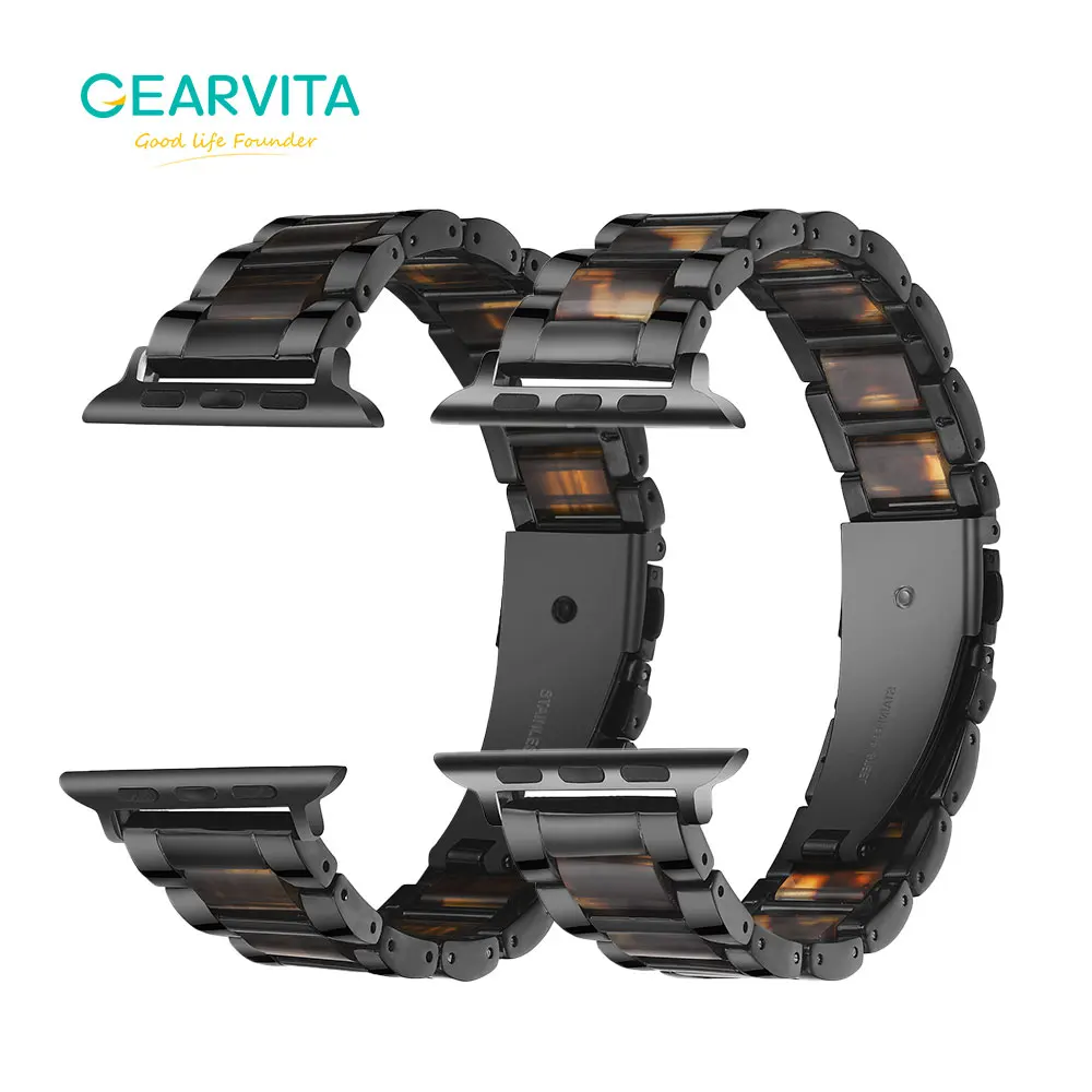 Ремешок для часов Apple Watch из смолы и стали 42 мм ремешок iWatch серии 40 аксессуары