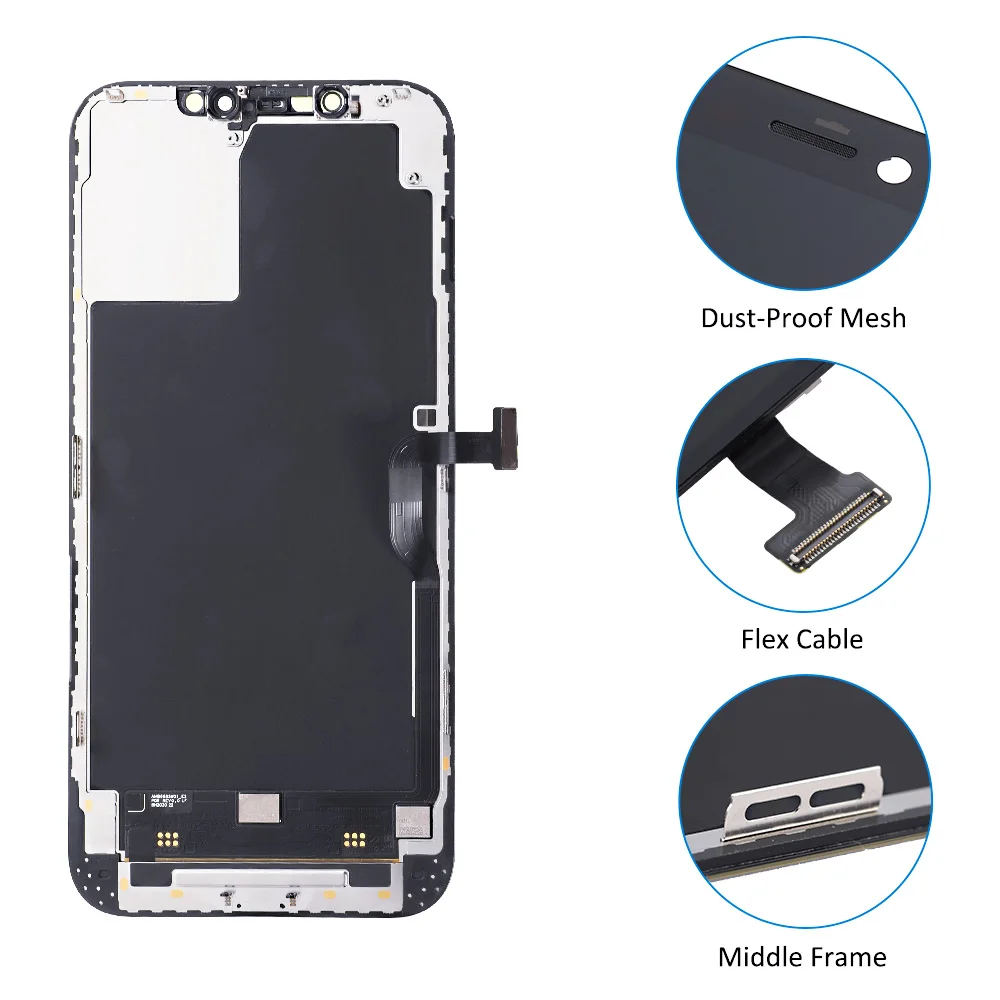 RJ Incell-pantalla lcd para m&oacute;vil, montaje de digitalizador t&aacute;ctil 3D, sin p&iacute;xeles muertos, para iPhone 12 Pro Max/12 Pro/12Mini-3