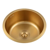 304 stainless steel gold kitchen sink undermount small sink single slot balcony tea room bar kitchen wash basin dishwasher pool