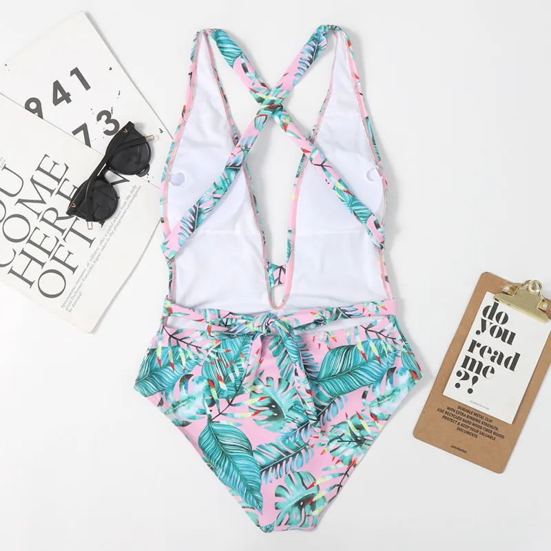 

Summer Print One Piece Swimsuit Closed Female Swimwear Push Up Body Women's Swim Wear Bathing Suit Girls Beach Pool Bather 2021
