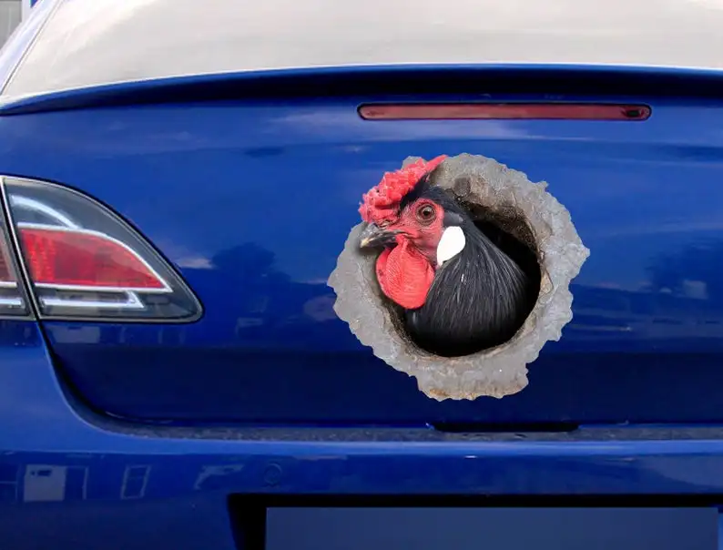 

2021 Black Rooster car decal , funny rooster car sticker , chicken decal