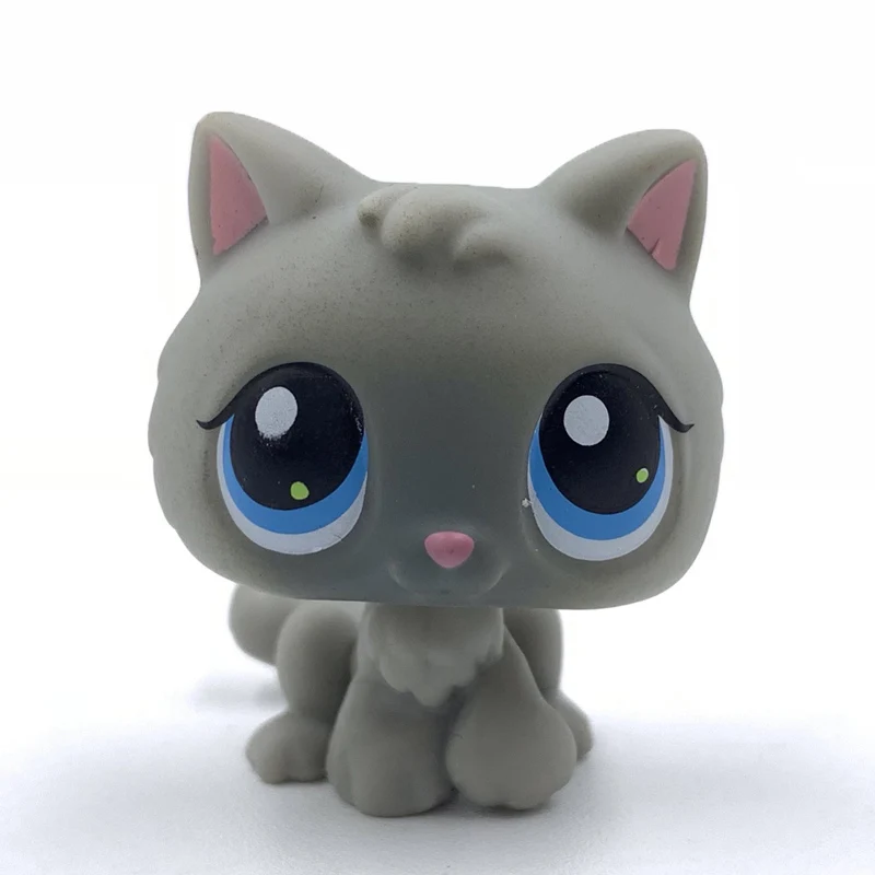 Кошка LPS редкая оригинальная Littlest pet shop игрушки кошка #66 светло-серая детская