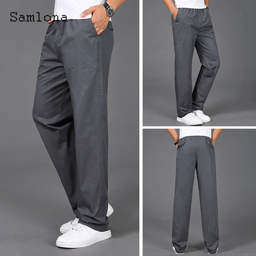 

Plus Size 5xl 6xl Men Casual Pants Autumn Loose Bottoms Drawstring Sweatpant Gray Khaki Straight Trouser Sexy Mens clothing 2021