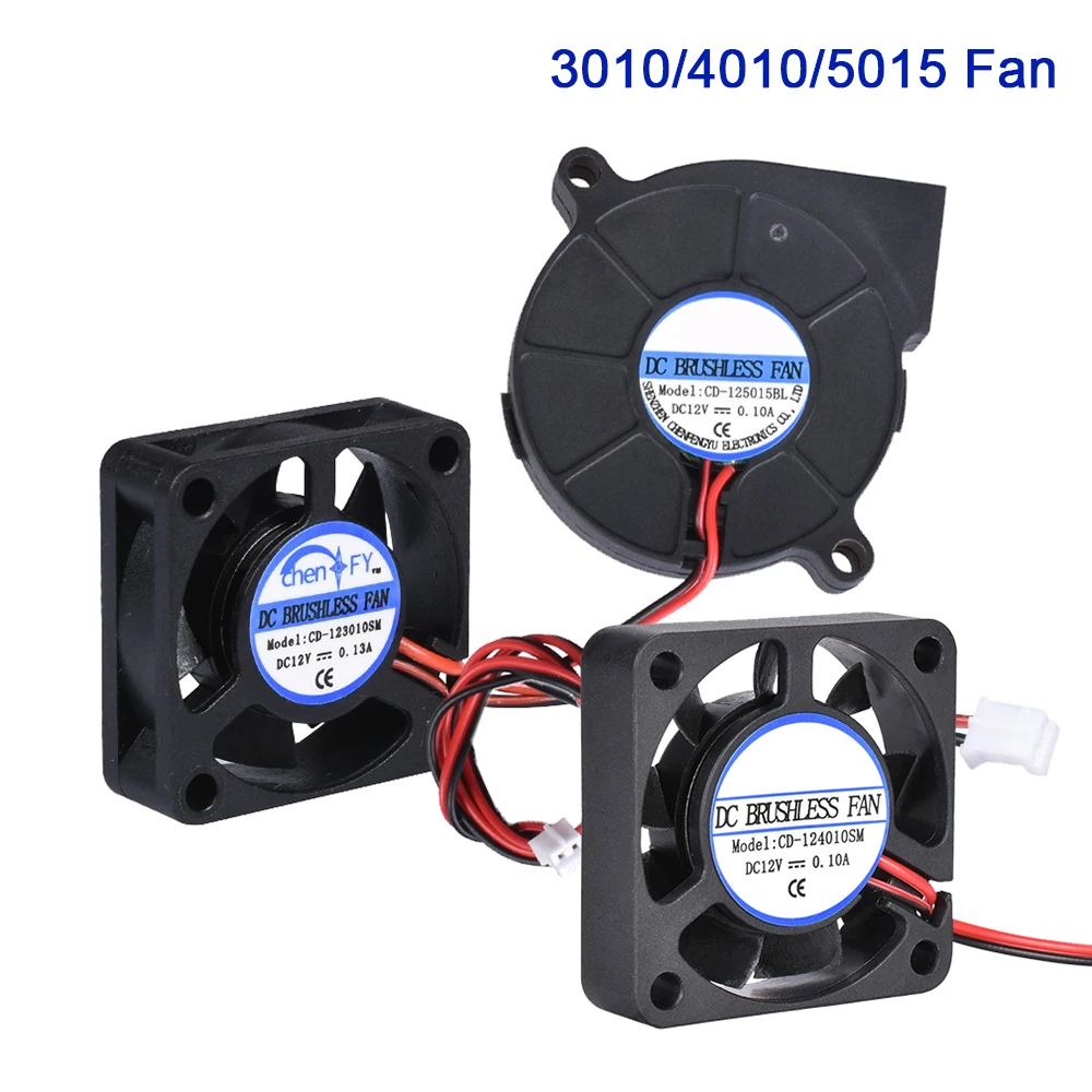 

3010 4010 5015 Cooling Fan Blower Brushless Fan 5V 12V 24V 3D Printer Parts For V6 Bowden Extruder Hotend J-head Turbo RepRap