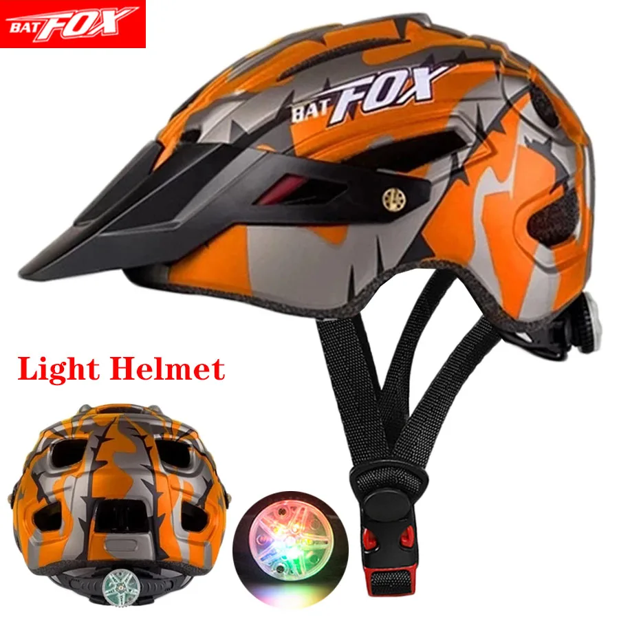

BATFOX MTB 2023 New Cycling Helmet Back Light Bicycle Ultralight In-Mold Bike Road Mountain Man Unique Integrated Molding Helmet