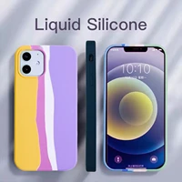 new colors liquid silicone phone case for iphone 13 12 11pro max 7 8 plus se 12 mini 11 x xs xr fashion newest soft shockproof