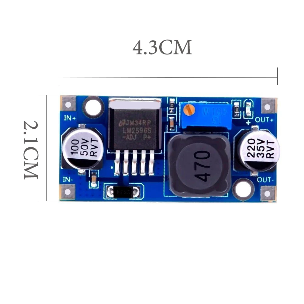 

10 PCS DC-DC Buck Step Down Converter Module LM2596 Voltage Regulator TE097(blue)
