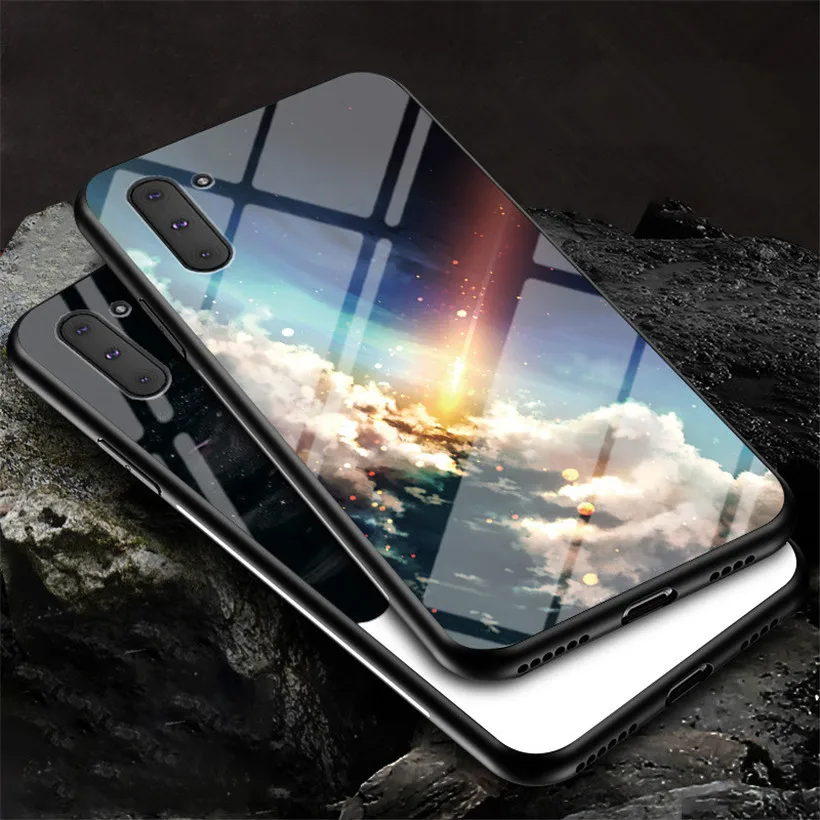 Tempered Glass Case For Honor Play Huawei 4T Pro 3 X10 V30 V20 V10 20i 10i Luxury Starry Sky Cover | Мобильные телефоны и