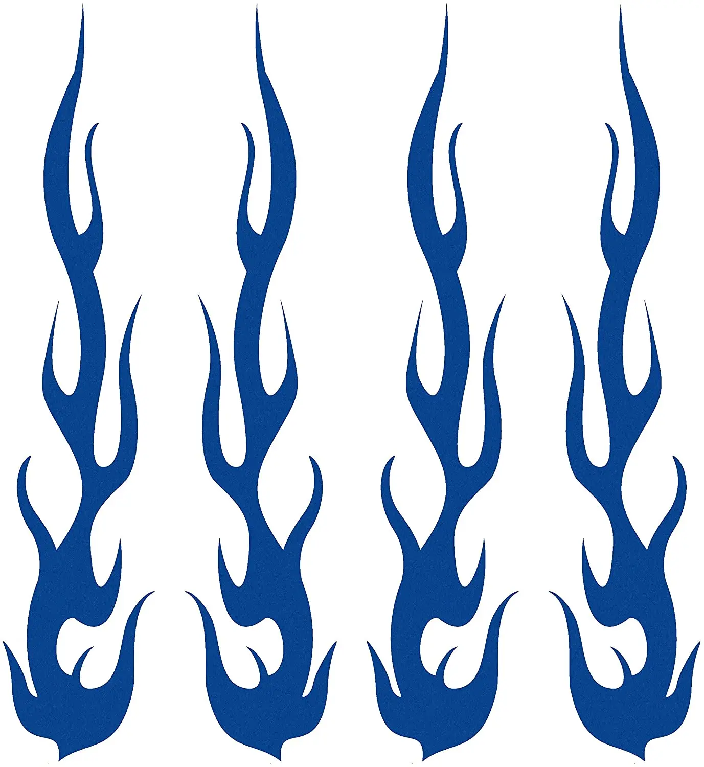 

Blue Fire Tribal Flame Retro Reflective Decals Sticker for Motorcycle Bike Hard Hat Car Cane 5"x1", 4 Packs