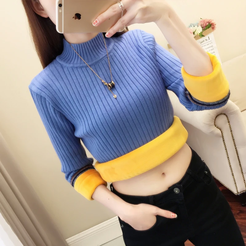 Plush sweater women's autumn and winter new Korean style all-around bottoming Jacket Women's thickened warm knit trend | Женская