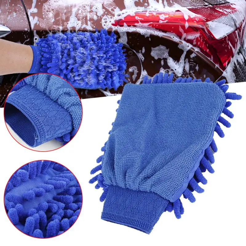 

Car Cleaninig Gloves Fiber Chenille Microfiber Car Wash Glove Mitt Soft Mesh Backing No Scratch For Car Wash And Cleaning