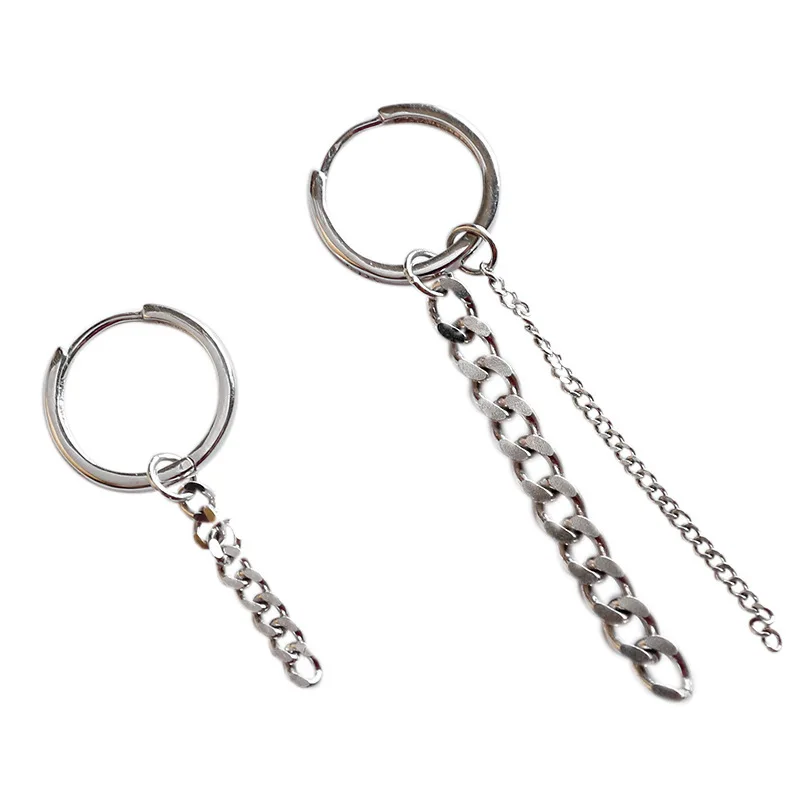 

Женские асимметричные серьги-цепочки из серебра 925 пробы