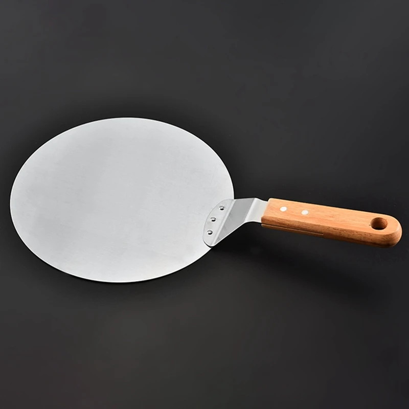 

Stainless Steel Pizza Shovel With Long Wooden Handle 10/12inch Pizza Pan Pastry Bakeware kitchen Pizza oven Tools