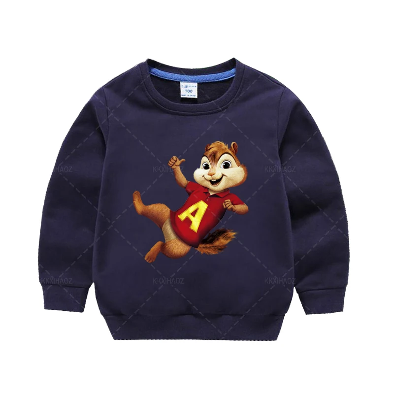 

Cartoon Alvin And The Chipmunks Boys Sweatshirts Kids Hoodies Clothes 2-8Years Autumn Children Long Sleeve Shirts Cotton Top