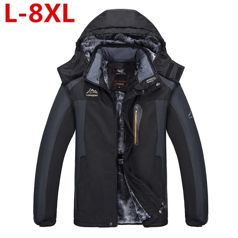 Зимняя Толстая парка с подкладкой 9XL 8XL мужская куртка пальто русская стеганая