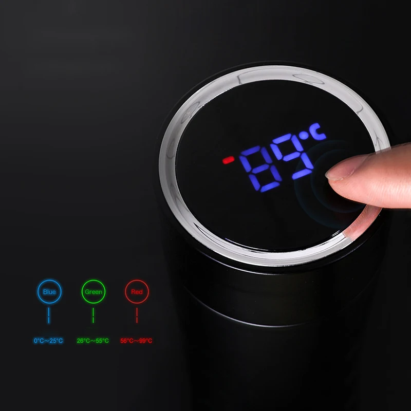 Вакуумная Изолированная бутылка для воды с Светодиодная панель температурного