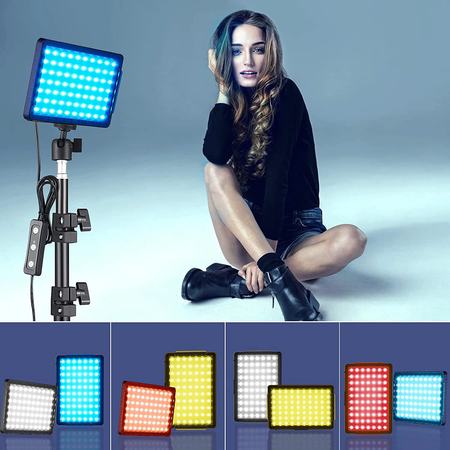 Светильник Панель для фотостудии 6 дюймов 5600 к со штативом и фильтром RGB |