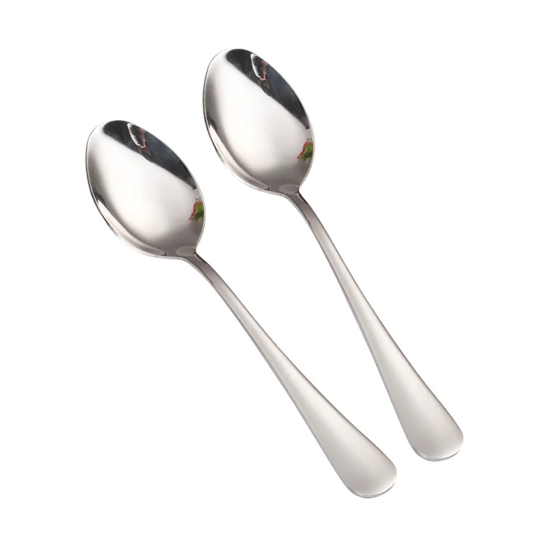 3pcs Korea Big Rice Buffet Spoon Soup Large Dinner Tablespoon Long Service Spoons Stainless Restaurant Public Dinnerware 8''|spoon long|spoon