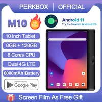 perkbox global octa core 10 inch tablet android 11 0 os 8gb ram 128gb rom 1280x800 hd ips 4g lte network wifi gps 6000mah type c