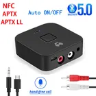 Bluetooth автомобильный комплект 5,0 RCA аудио приемник APTX LL 3,5 мм AUX разъем Музыкальный беспроводной адаптер и микрофон NFC для автомобиля тв колонки Автоматическое включениевыключение