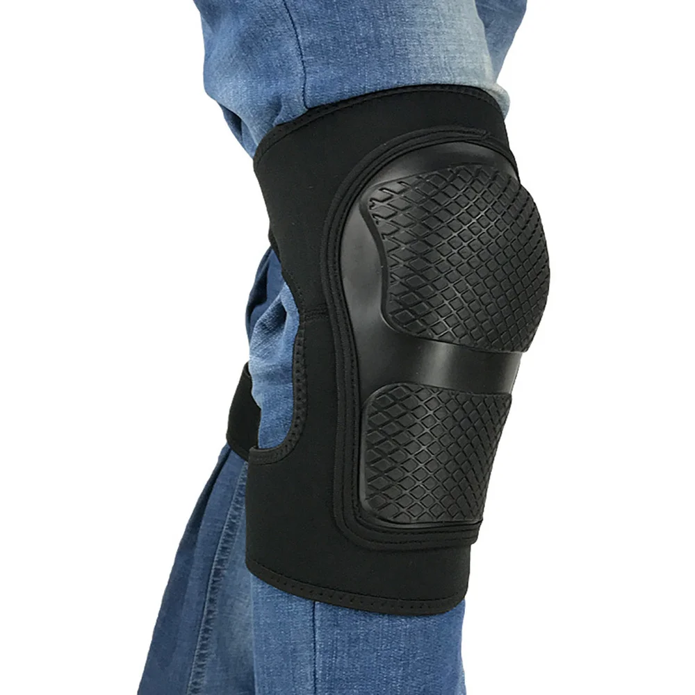 

1 Pair Bike Knee Pads Adjustable Brace Support Cycling Knee Protector Practical Volleyball Sports Kneepad for Adults (Black