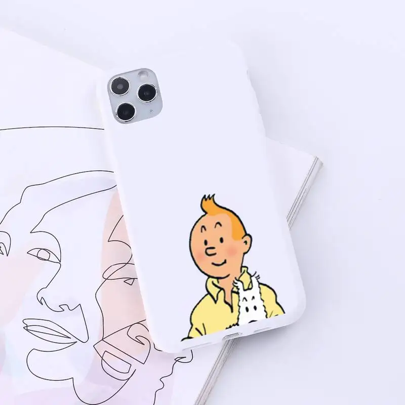 

The Adventures of Tintin cartoon movie Phone Case Candy Color for iPhone 6 7 8 11 12 s mini pro X XS XR MAX Plus