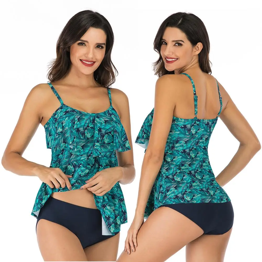 Женские многослойные купальники с оборками регулируемые купальные костюмы