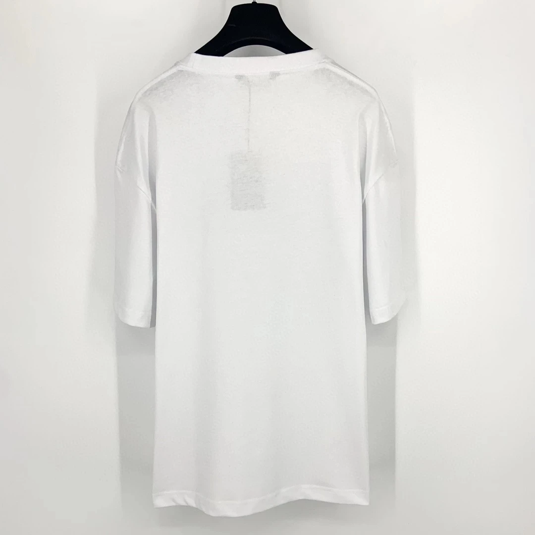

big size white summer tee unisex Letter Print scissors picture Fashion Classic Brand Luxury Designer women men black T-shirt B1