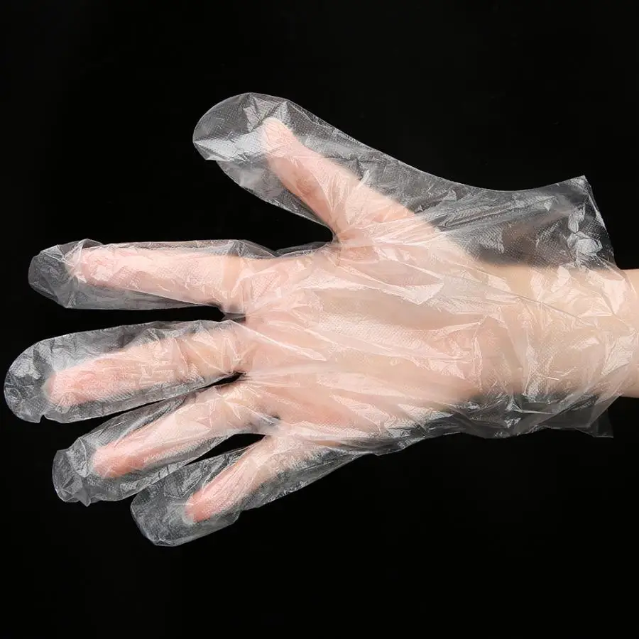 

Disposable Plastic Gloves 200pcs/box Food Grade Transparent Disposable Gloves Thicken Sanitary Plastic Protective Gloves