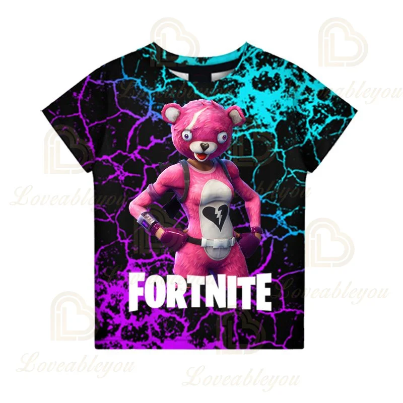 Детская одежда для мальчиков с героями аниме Fortnite футболка Летняя ворота