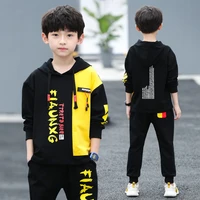 hooded vintage spring summer childrens clothes suit baby boys sweatshirts pants 2pcsset teenage top sport costume for kids