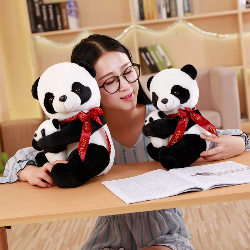 

25-50cm Lovely Cute Super Stuffed Animal Soft Father and son Panda Plush Toy Birthday Baby Gifts Present Stuffed Toys For Kids