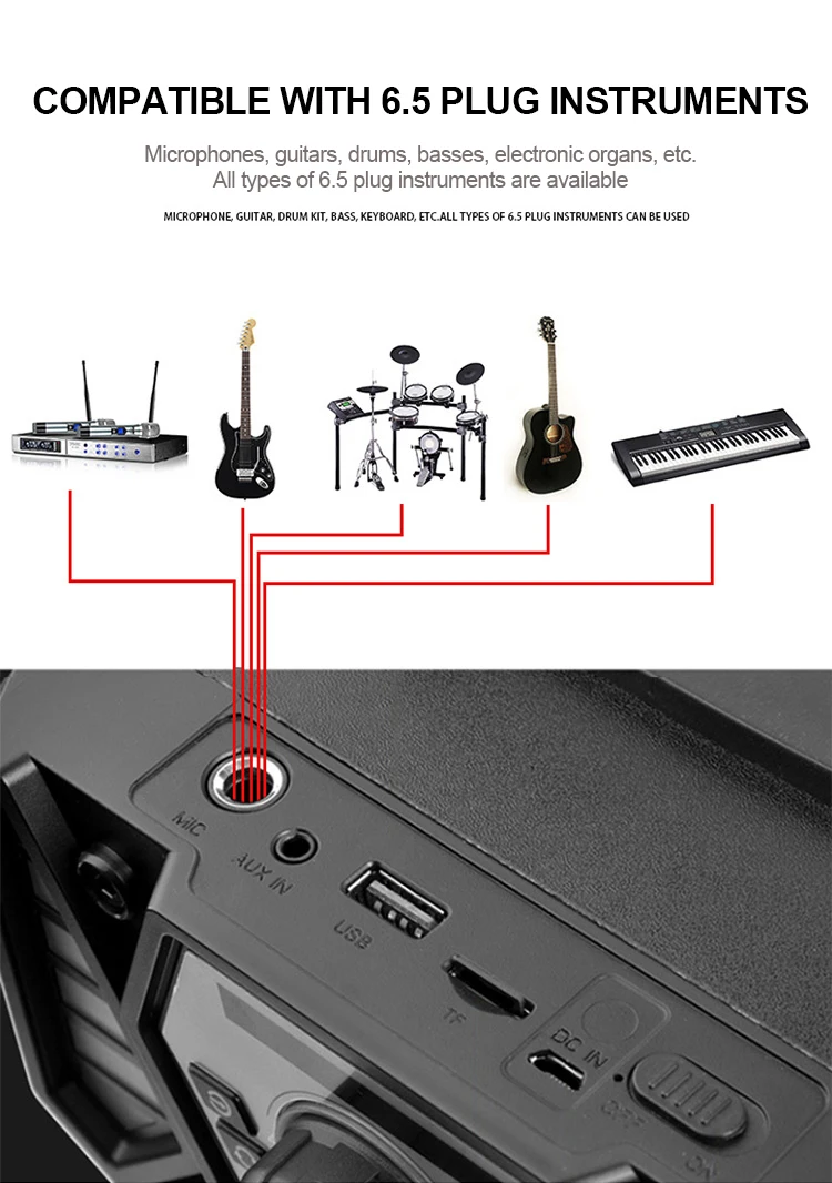 Newmine A1 Портативный DJ плеер беспроводной Bluetooth открытый мощный вечерние светодиодный светильник аудио сабвуфер колонки Поддержка компьютера