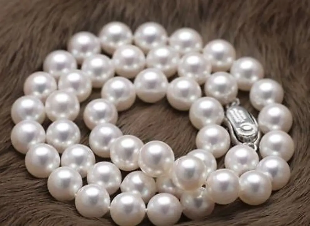 

10-11mm AAA+ natural south sea white pearl necklace 18inch
